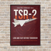 Thumbnail for BAC TSR-2 vertical canvas print - framed - dark red background