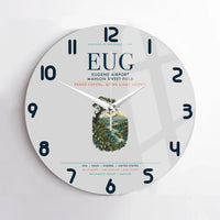 Thumbnail for Eugene Airport Mahlon Sweet Field (EUG) design on light gray no frame wall clock