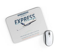 Thumbnail for Bombardier Global Express design on light gray rectangle mouse pad