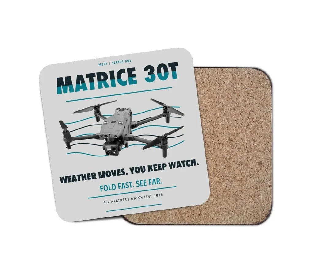 DJI Matrice 30T design on light gray 1 piece coaster
