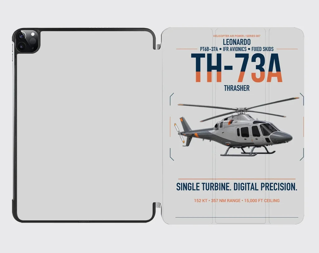 Leonardo TH-73A Thrasher design on light gray ipad tablet case
