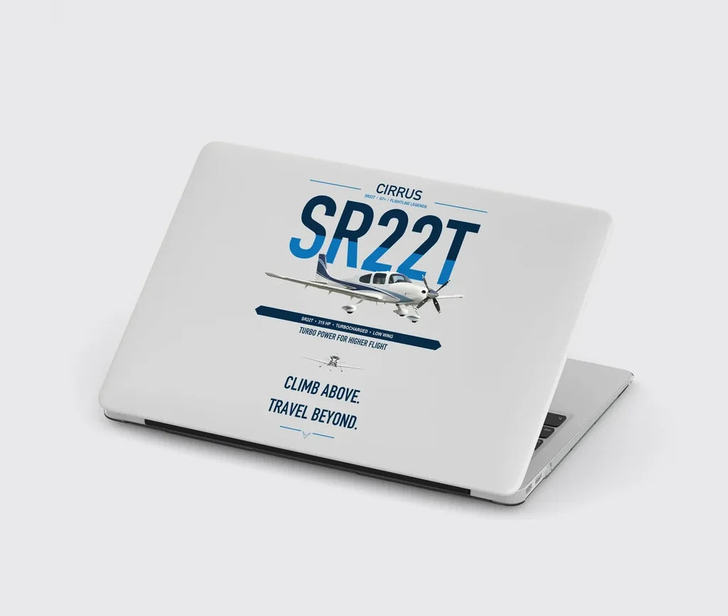 Cirrus SR22T design on light gray MacBook case