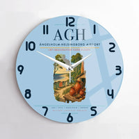 Thumbnail for Ängelholm-Helsingborg Airport (AGH) design on light blue no frame wall clock