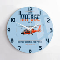 Thumbnail for Airbus MH-65E Dolphin design on light blue no frame wall clock