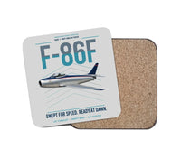 Thumbnail for F-86F Sabre design on light gray 1 piece coaster