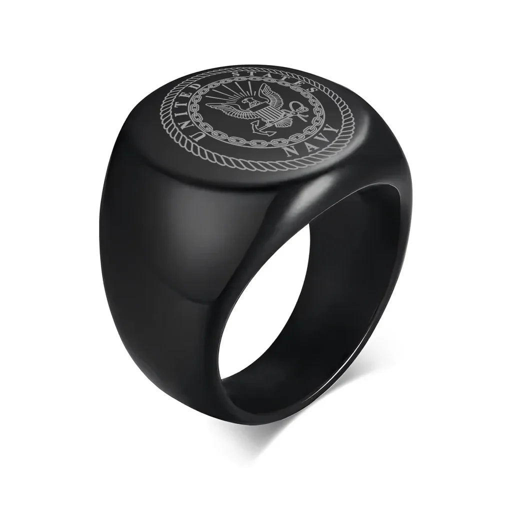 Customisable NAVY Design 20MM Stainless Steel Ring - view 6