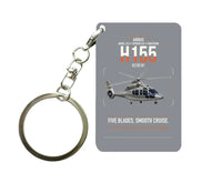 Thumbnail for Airbus H155 EC155 B1 design on gray designed key chain, double-side print