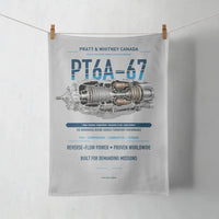 Thumbnail for PT6A-67 design on light gray towel