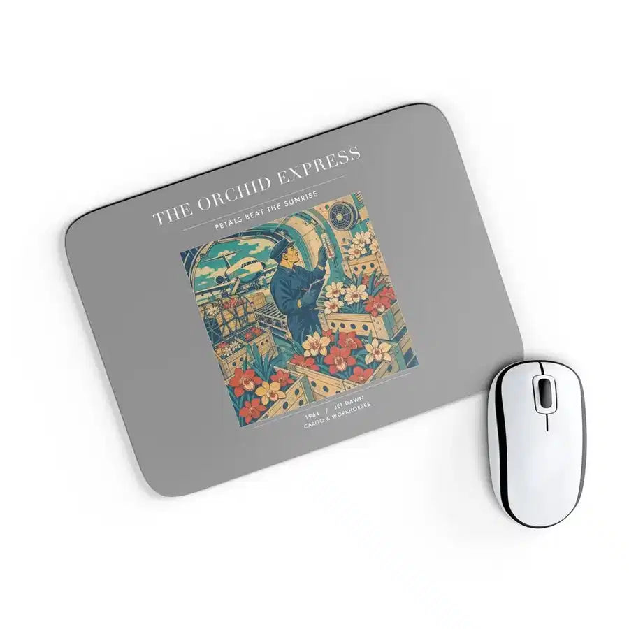 VINTAGE G4233 - The Orchid Express - Designed Mouse Pads design on gray rectangle