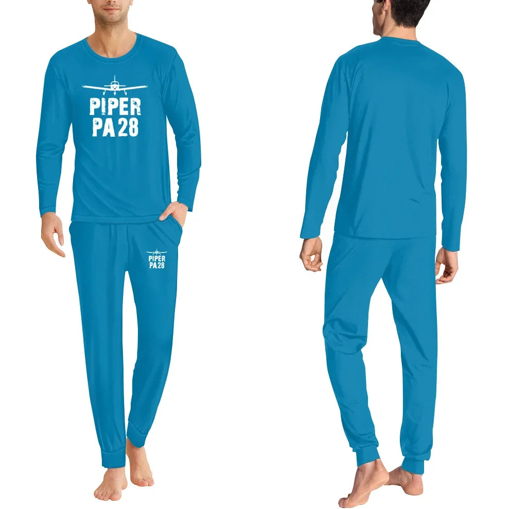 Piper PA28 & Plane men pajamas - Light Blue
