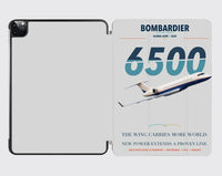 Thumbnail for Bombardier Global 6500 design on light gray ipad tablet case