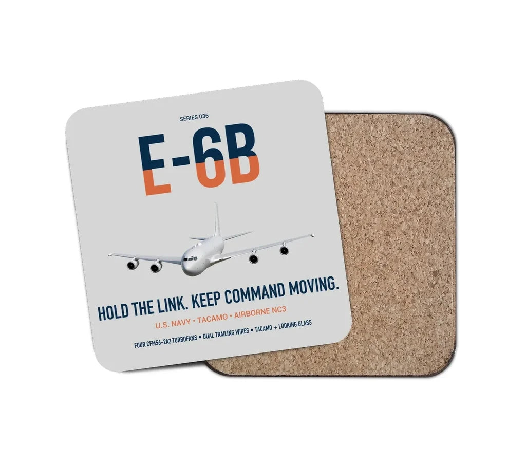 E-6B Mercury design on light gray 1 piece coaster