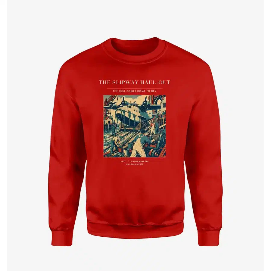 VINTAGE G4440 - The Slipway Haul-Out - Designed Sweatshirts design on red