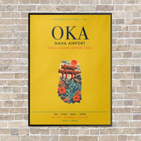 Thumbnail for Naha Airport OKA vertical canvas print - framed - yellow background