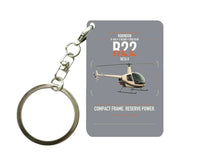 Thumbnail for Robinson R22 Beta II design on gray designed key chain, double-side print