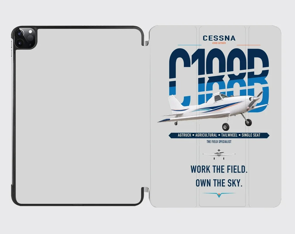 Cessna A188B AgTruck design on light gray ipad tablet case