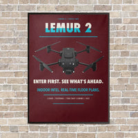 Thumbnail for BRINC LEMUR 2 vertical canvas print - framed - dark red background