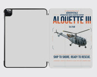 Thumbnail for Aérospatiale SA 316B Alouette III design on light gray ipad tablet case