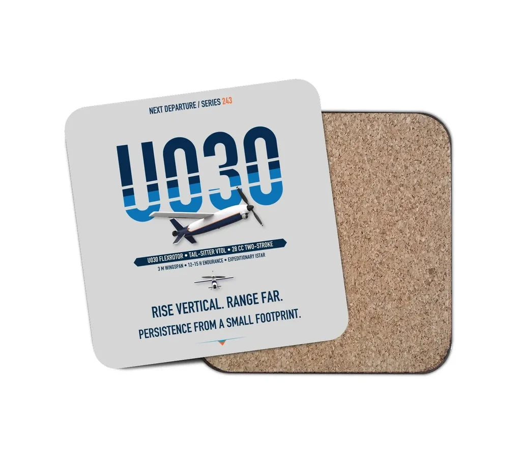 Airbus U030 Flexrotor design on light gray 1 piece coaster