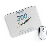 Thumbnail for Bombardier Challenger 300 design on light gray rectangle mouse pad