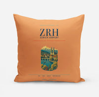 Thumbnail for Zurich Airport (ZRH) design on orange pillow