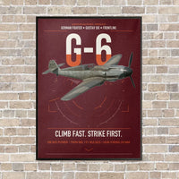 Thumbnail for Messerschmitt Bf 109G-6 vertical canvas print - framed - dark red background