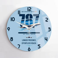 Thumbnail for Boeing 787-10 Dreamliner design on light blue no frame wall clock