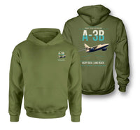 Thumbnail for A-3B Skywarrior design on green army double-side hoodie