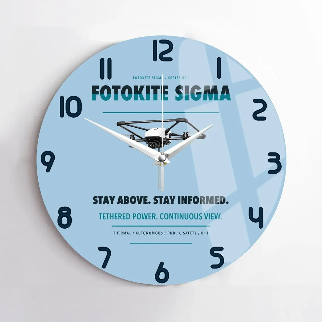Fotokite Sigma design on light blue no frame wall clock