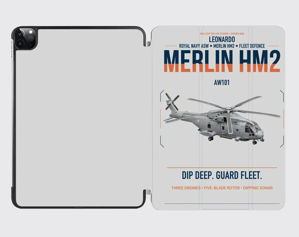 Leonardo AW101 Merlin HM2 design on light gray ipad tablet case
