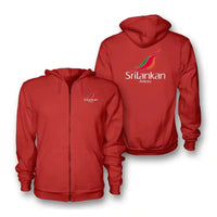 Thumbnail for Sri Lankan Airlines logo on red zipped hoodie