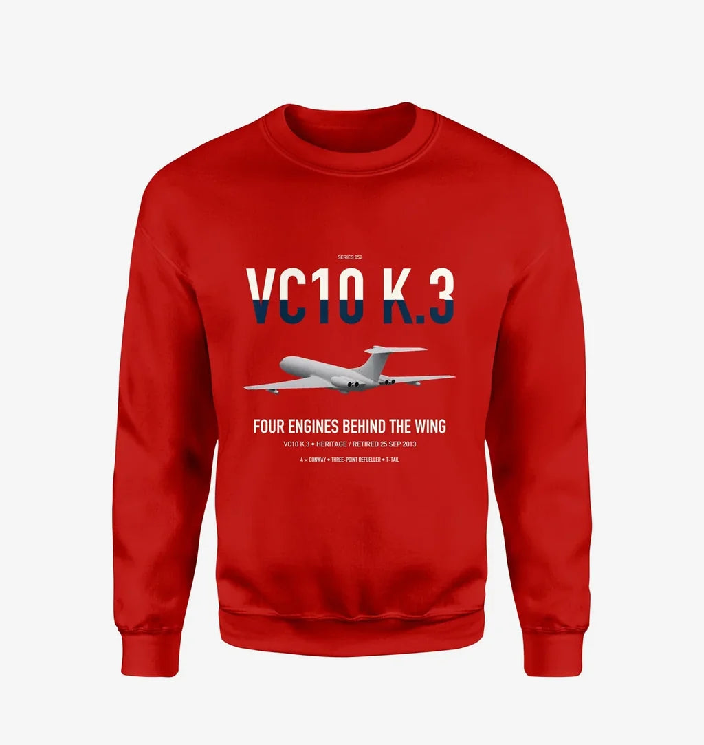 Vickers VC10 K.3 design on red sweatshirt