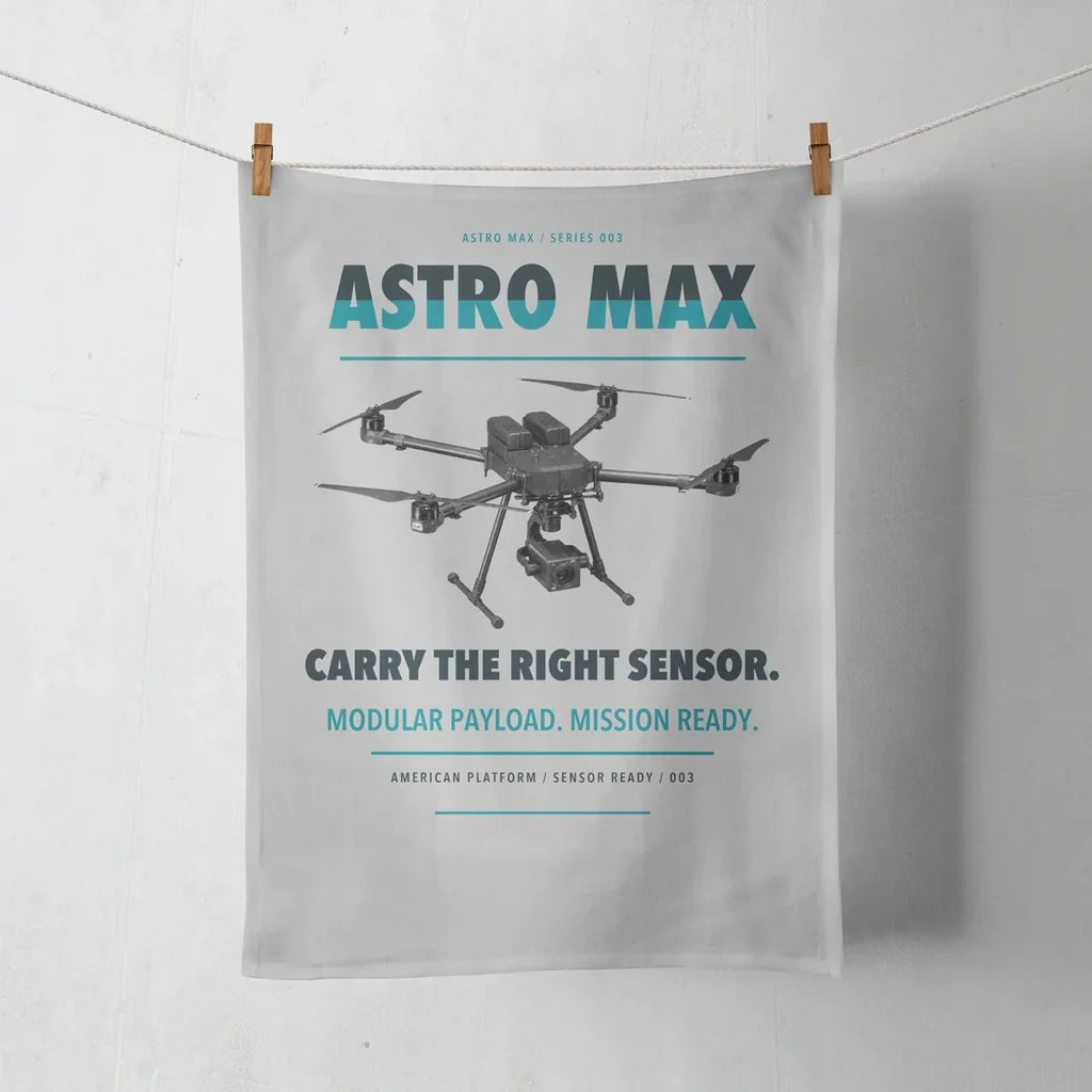 Freefly Astro Max design on light gray towel