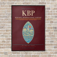 Thumbnail for Boryspil International Airport KBP - Canvas Framed - Dark Red