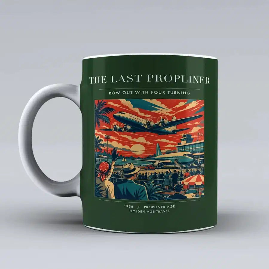 VINTAGE G4112 - The Last Propliner - Ceramic Mug design on darkgreen