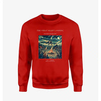 Thumbnail for VINTAGE G4327 - The First Night Landing - Designed Sweatshirts design on red