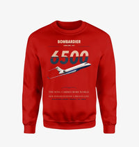 Thumbnail for Bombardier Global 6500 design on red sweatshirt