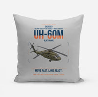 Thumbnail for Sikorsky UH-60M Black Hawk design on light gray pillow