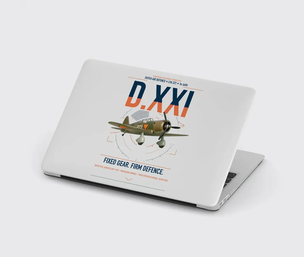 Fokker D.XXI — Dutch LVA aircraft 221 design on light gray MacBook case