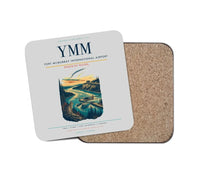 Thumbnail for Fort McMurray International Airport (YMM) design on light gray 1 piece coaster
