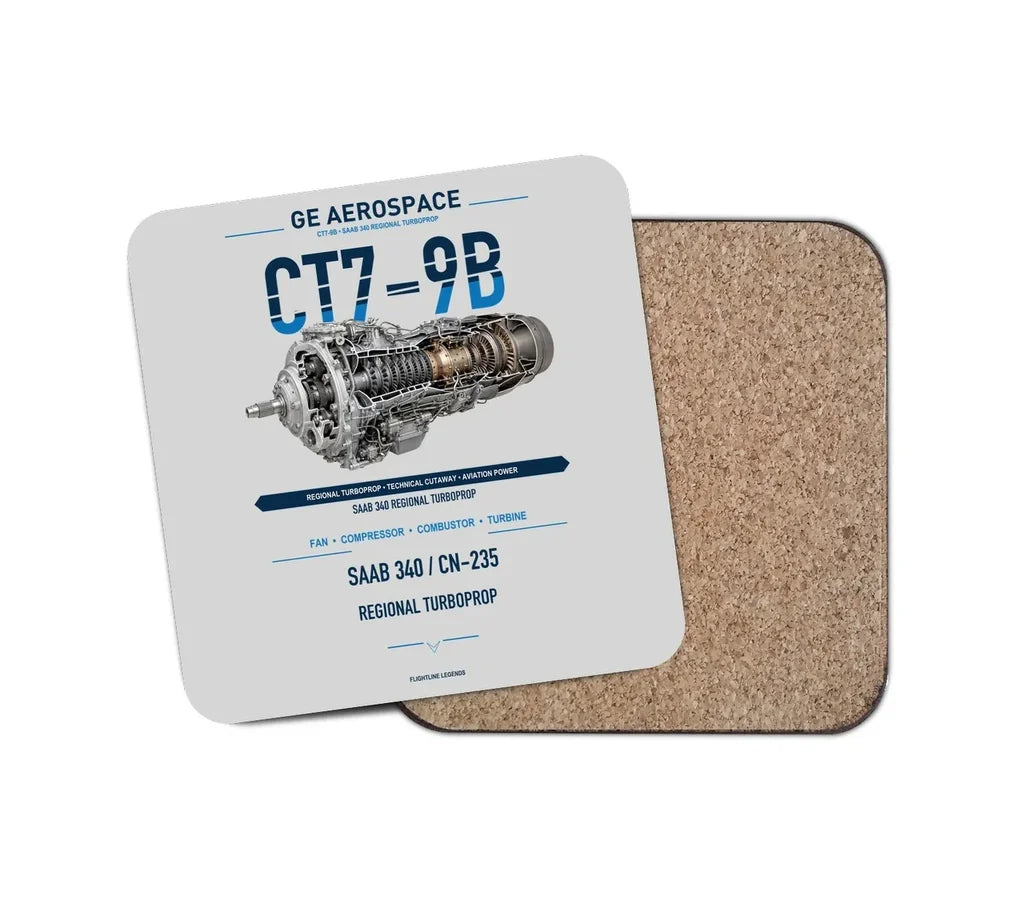 CT7-9B design on light gray 1 piece coaster