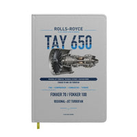 Thumbnail for TAY 650 design on light gray notebook