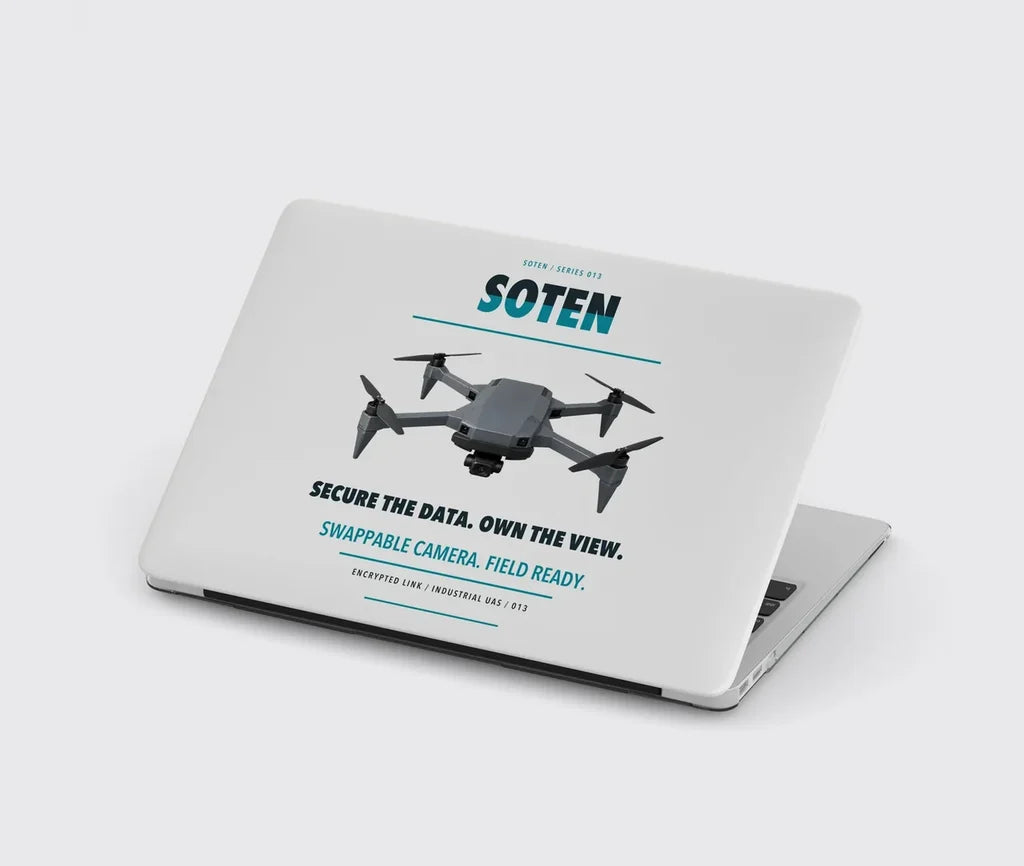 ACSL SOTEN design on light gray MacBook case