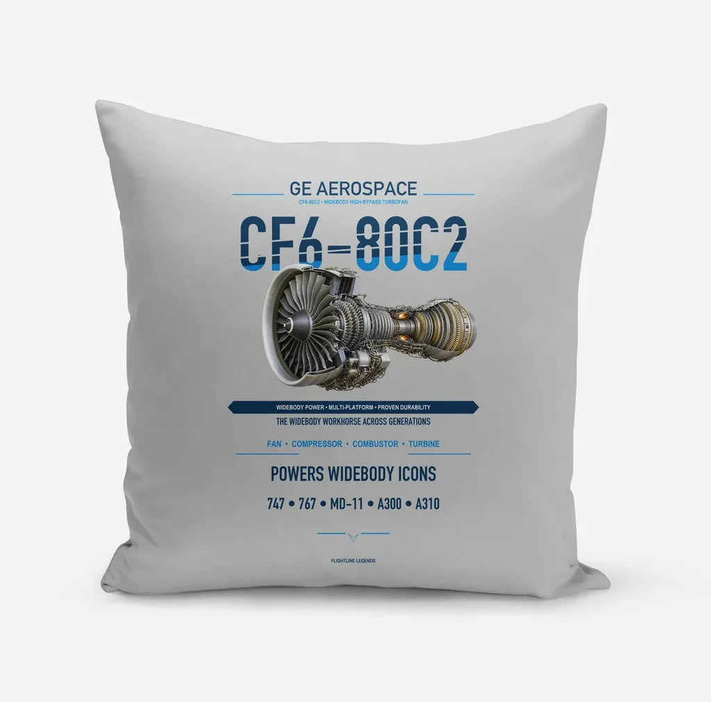 CF6-80C2 design on light gray pillow