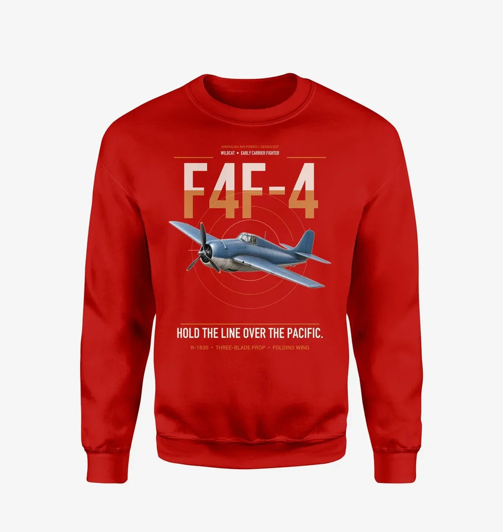 F4F-4 Wildcat design on red sweatshirt