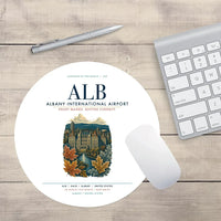 Thumbnail for Albany International Airport (ALB) design on white round mouse pad