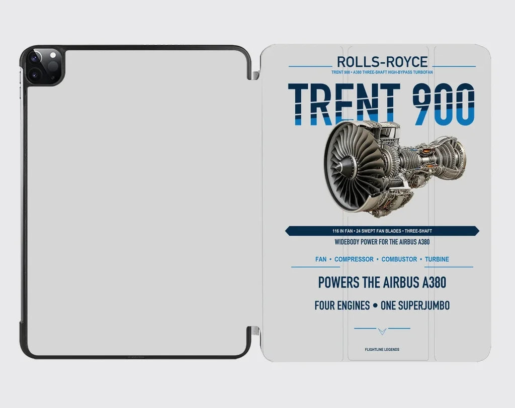 TRENT 900 design on light gray ipad tablet case