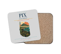 Thumbnail for Pico Airport (PIX) design on light gray 1 piece coaster