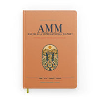 Thumbnail for Queen Alia International Airport (AMM) design on orange notebook
