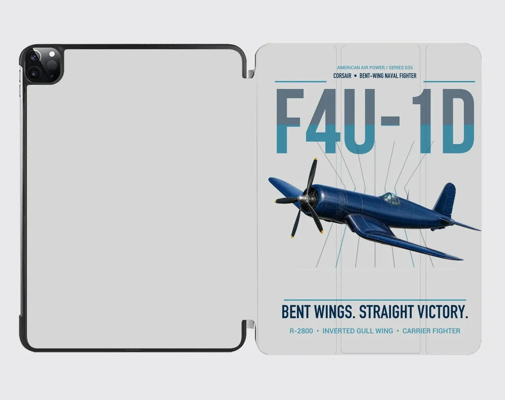 F4U-1D Corsair design on light gray ipad tablet case